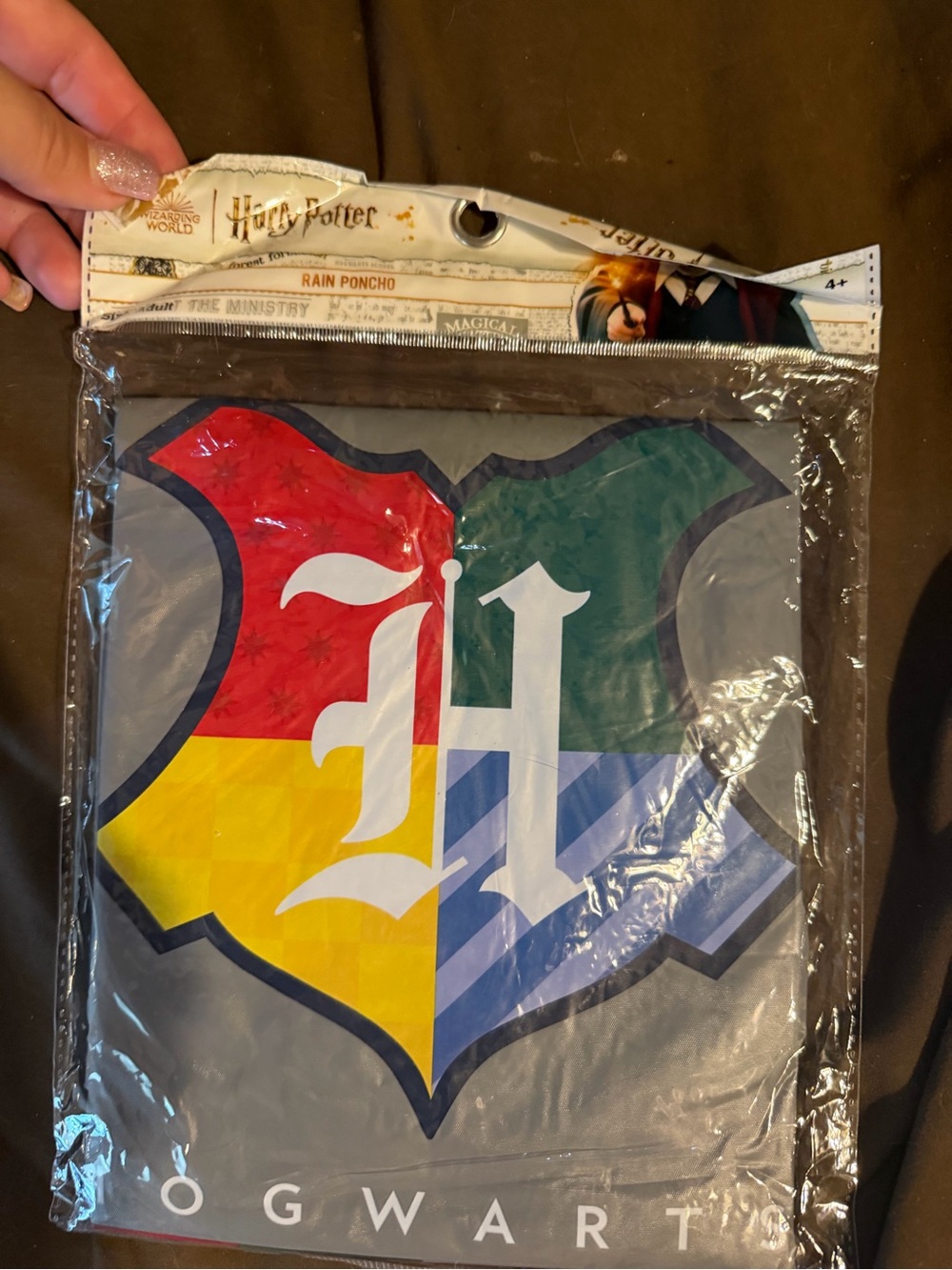 Harry Potter Hogwarts Crest Rain Poncho - Multi Color